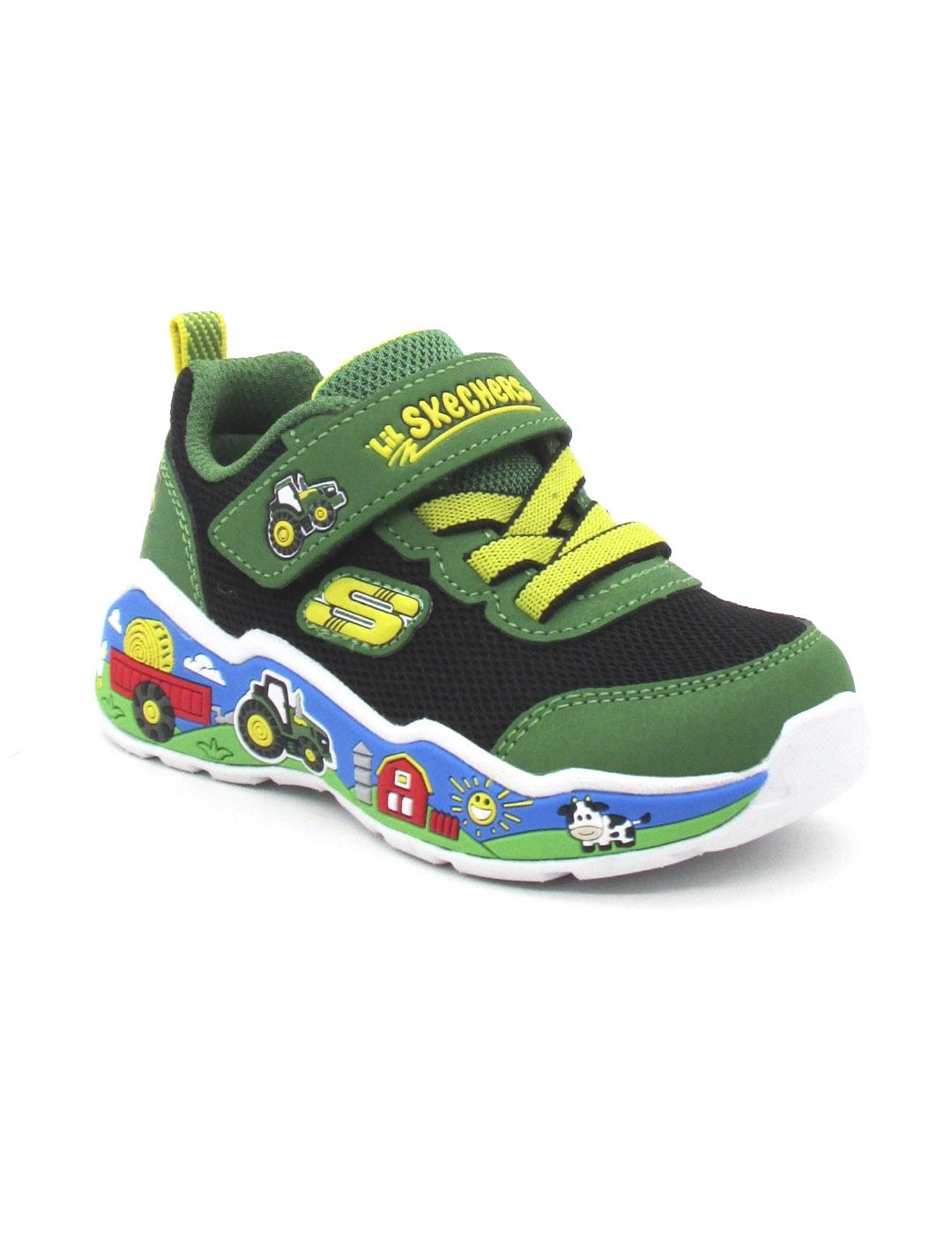Zapatilla Skechers 407065N/GNBK verde/negro para niño