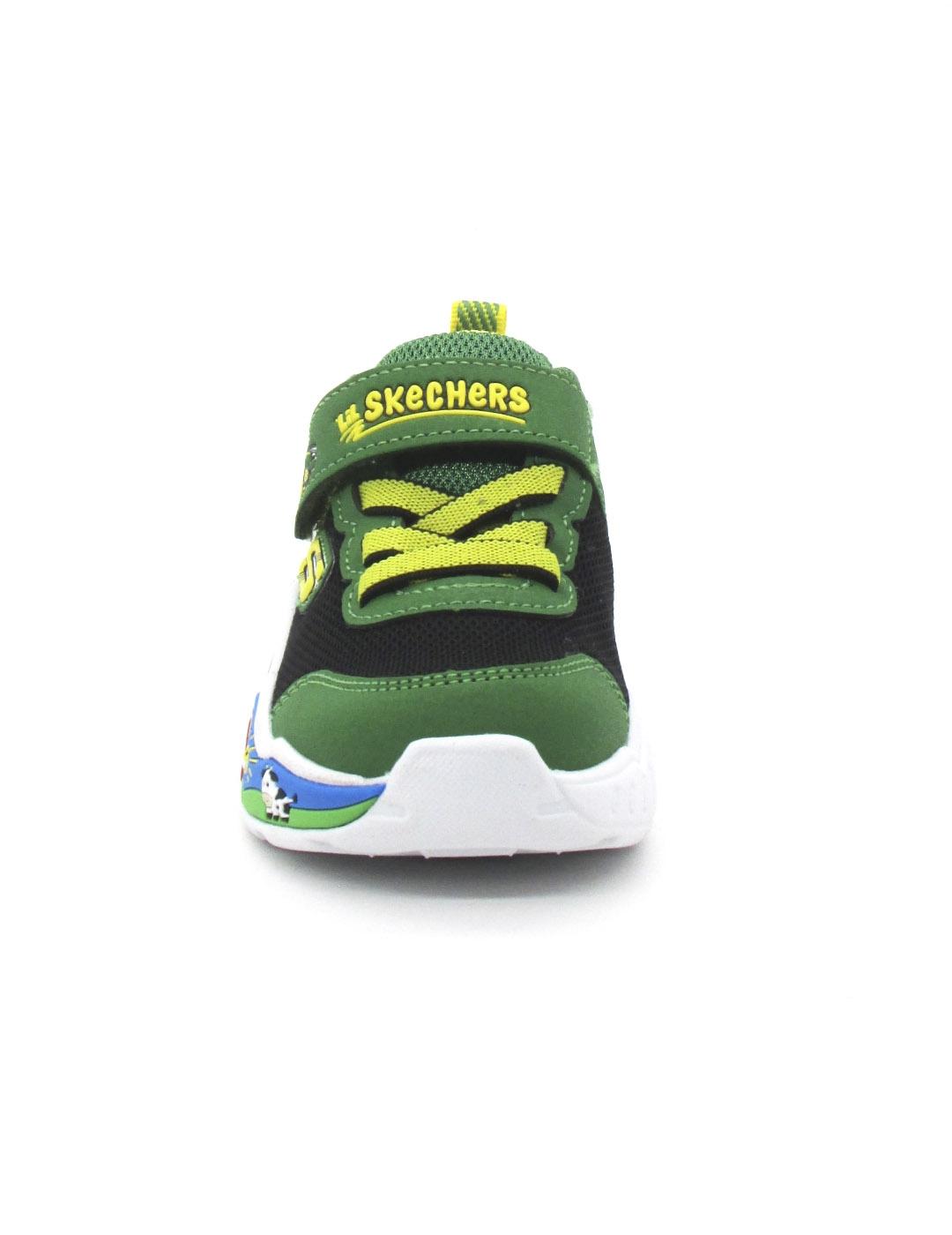 Zapatilla Skechers 407065N/GNBK verde/negro para niño