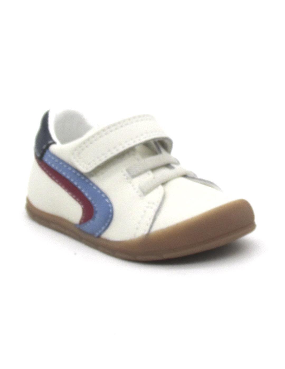 Zapatilla Pablosky 060330 blanco/azul/rojo para niño