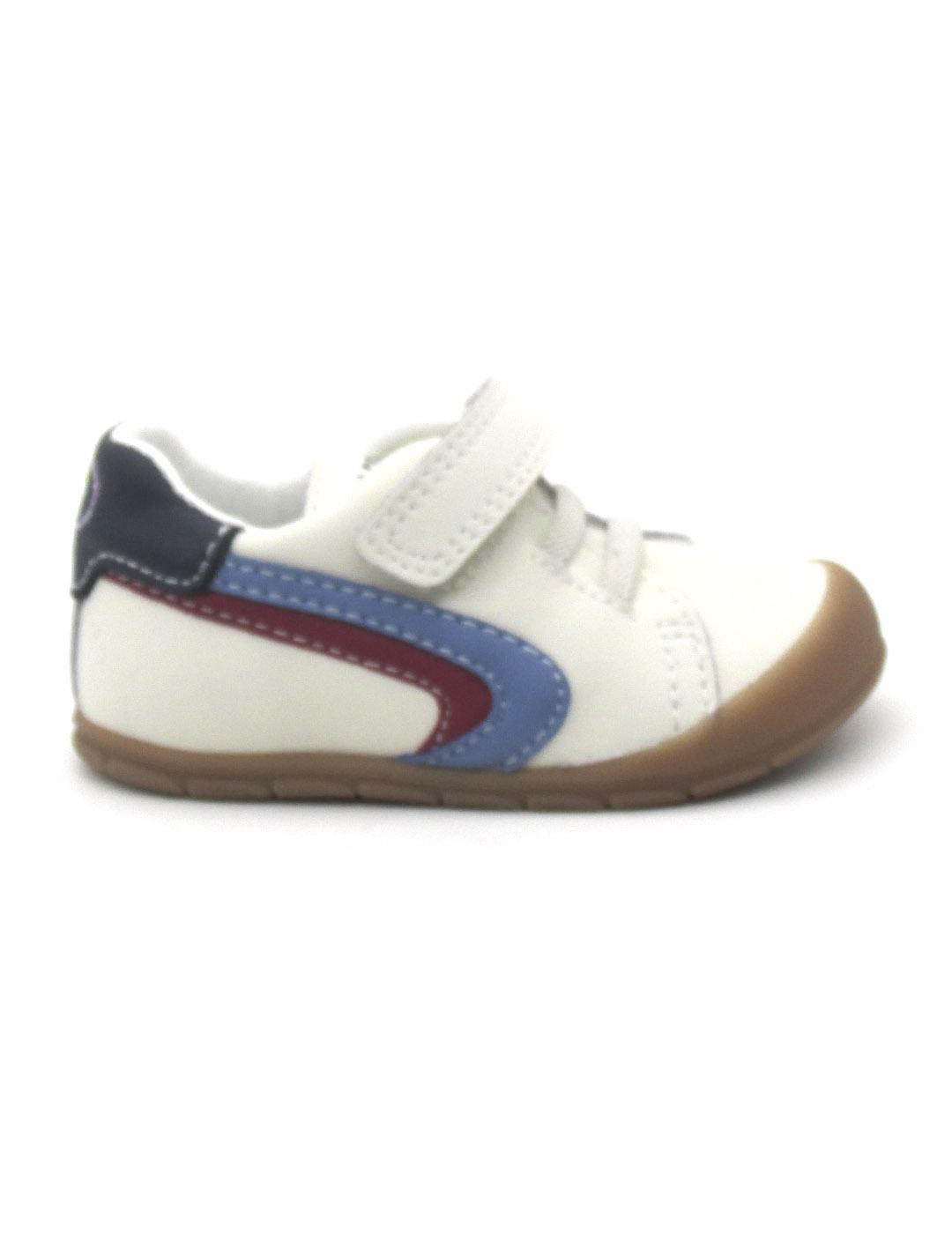 Zapatilla Pablosky 060330 blanco/azul/rojo para niño