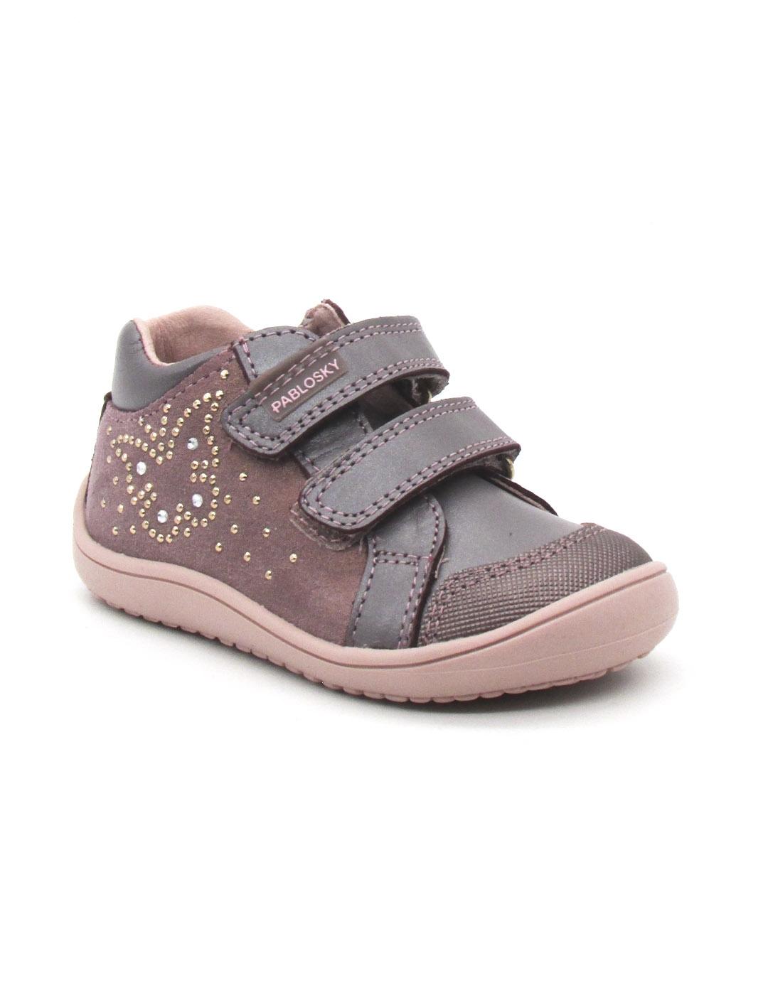 Botin Pablosky 064580 de color rosa con velcro para niña
