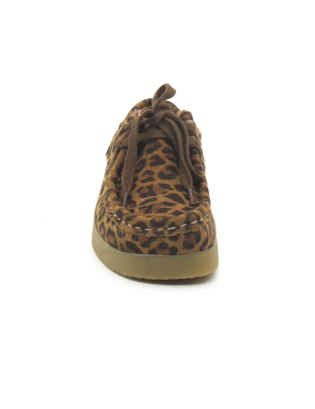 Zapato Deportivo Agot BEE LEOPARDO serraje cordon para mujer