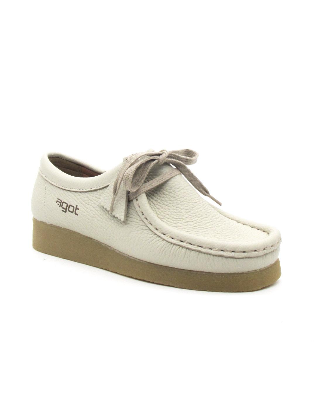 Zapato deportivo Agot BEE ivory piel cordon