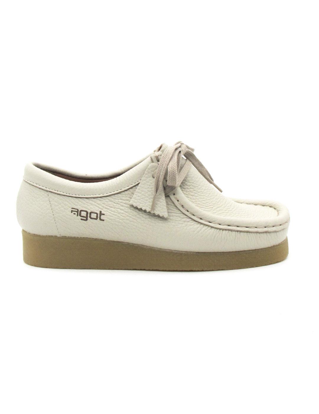 Zapato deportivo Agot BEE ivory piel cordon