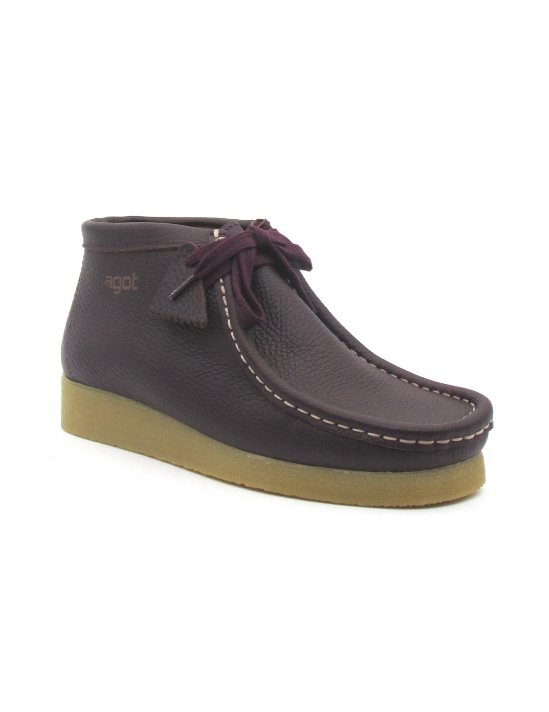 Botin Agot WASP color vino piel para mujer