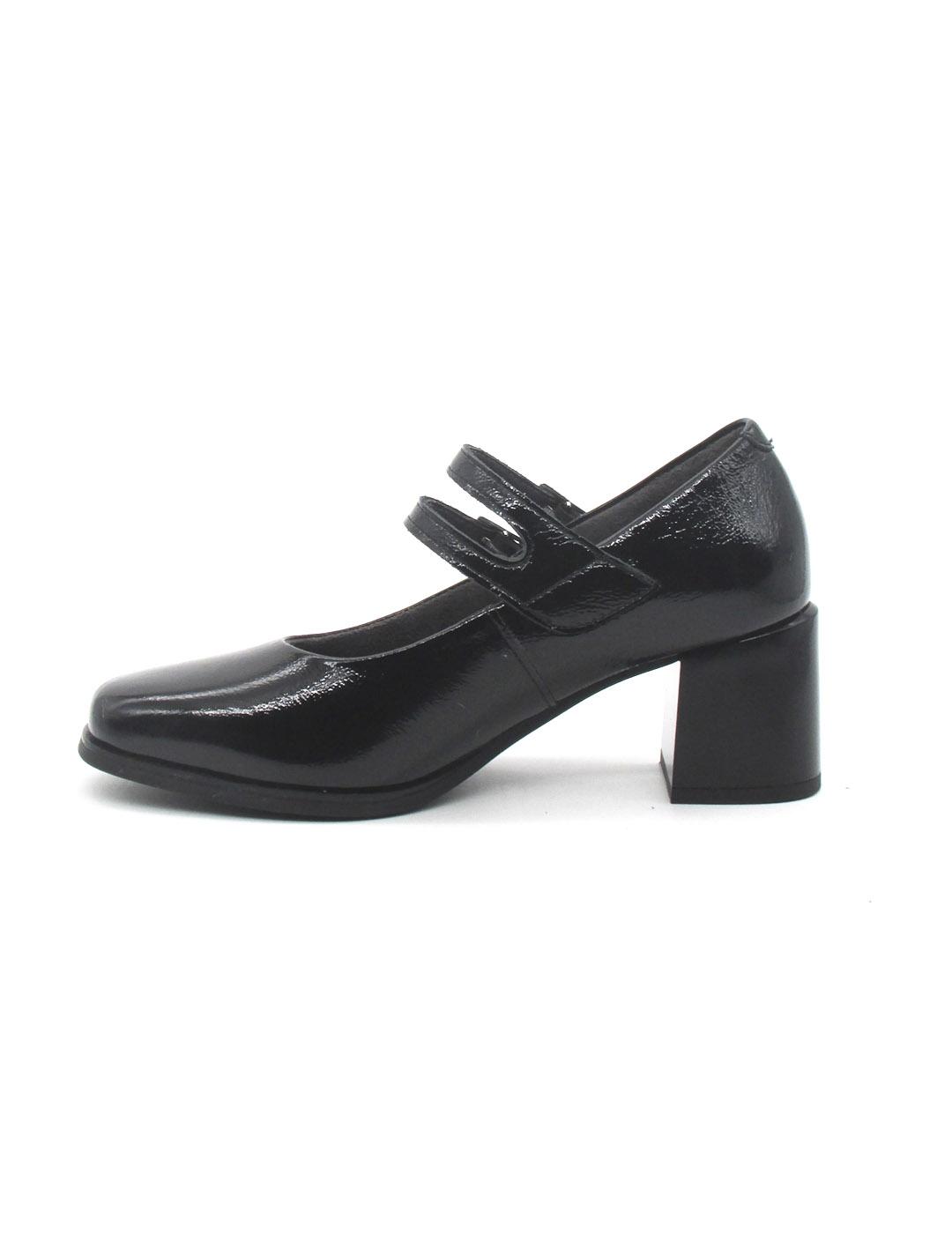 Zapato Pitillos 10831 negro tacon charol hebillas