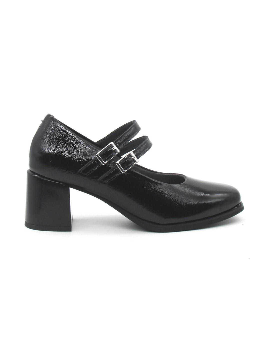 Zapato Pitillos 10831 negro tacon charol hebillas