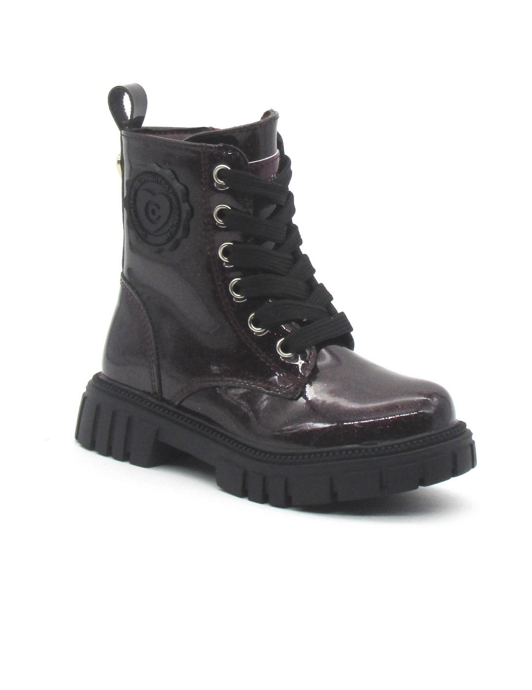 Botin Conguitos COSH244011 burdeos charol para niña