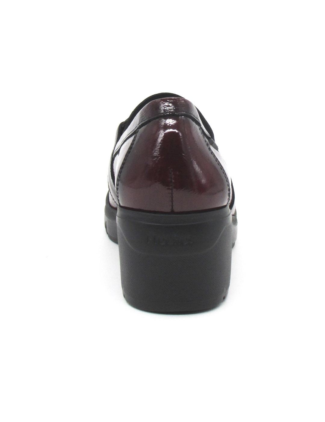 Zapato Fluchos F2111 burdeos charol tacon para mujer