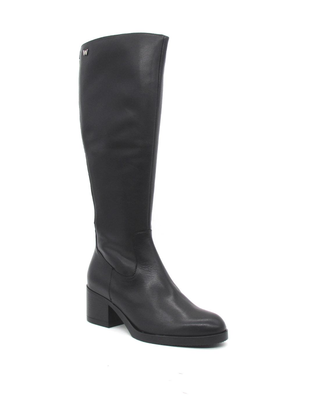 Bota Wonders G-6250 piel negro para mujer