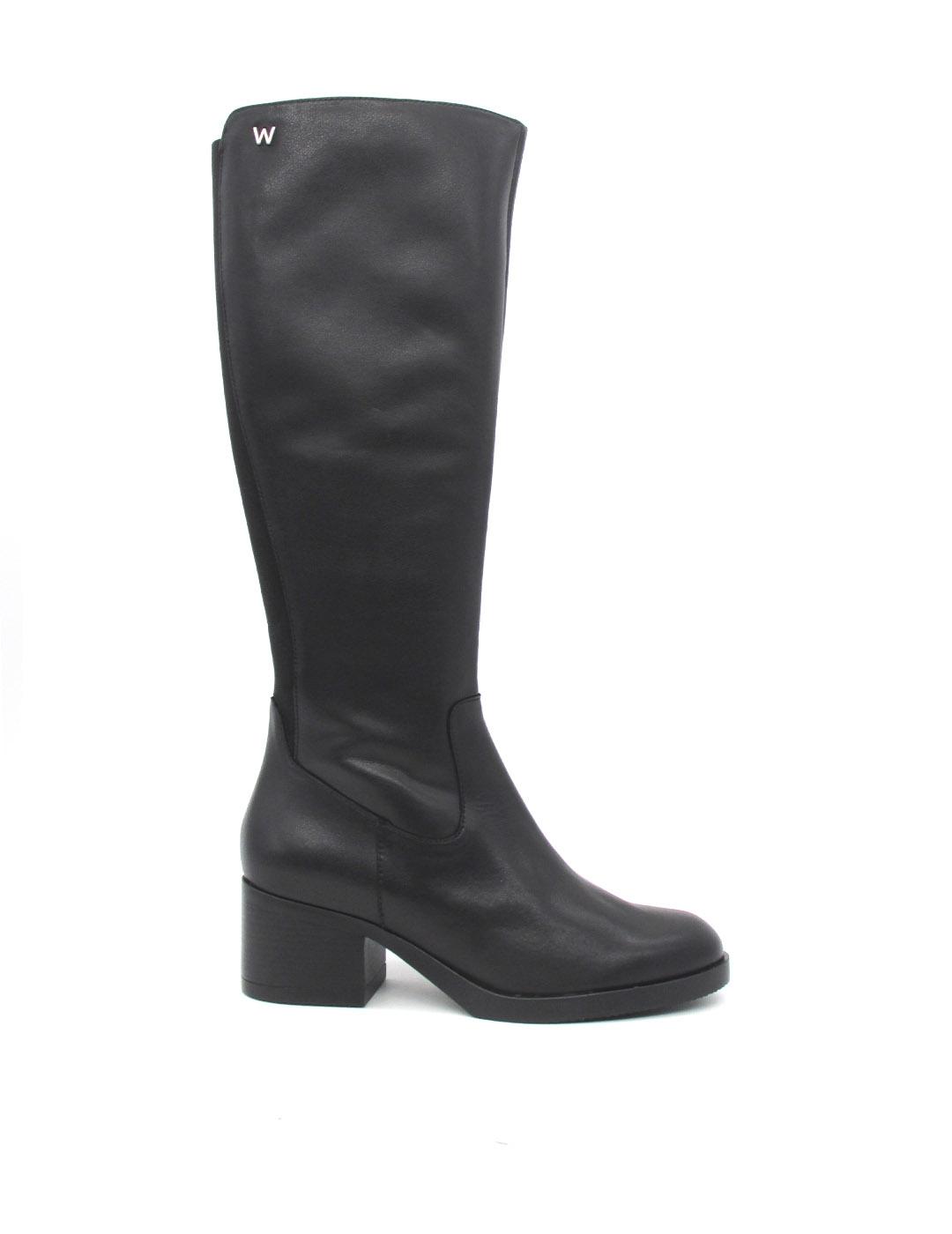 Bota Wonders G-6250 piel negro para mujer