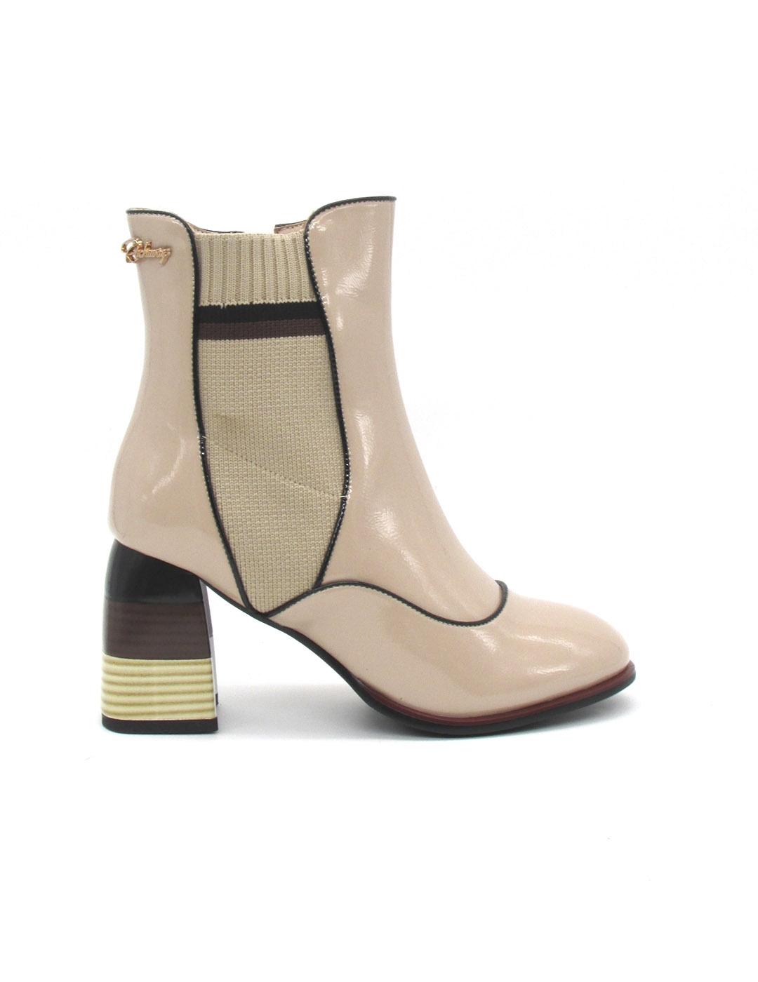 Botin Rock Away 84563B beige tacon para mujer