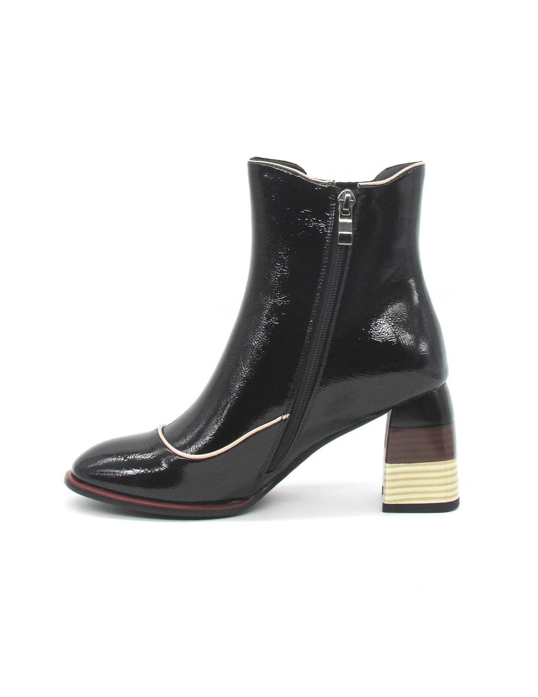 Botin Rock Away 84563A negro tacon para mujer