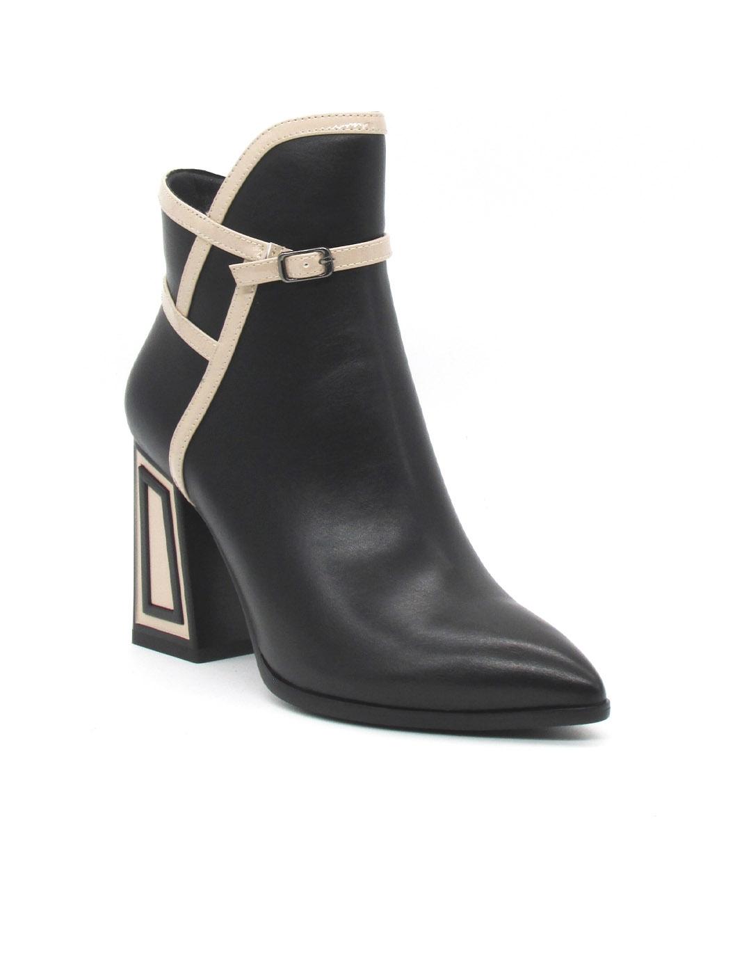 Botin Rock Away 84575B negro tacon para mujer