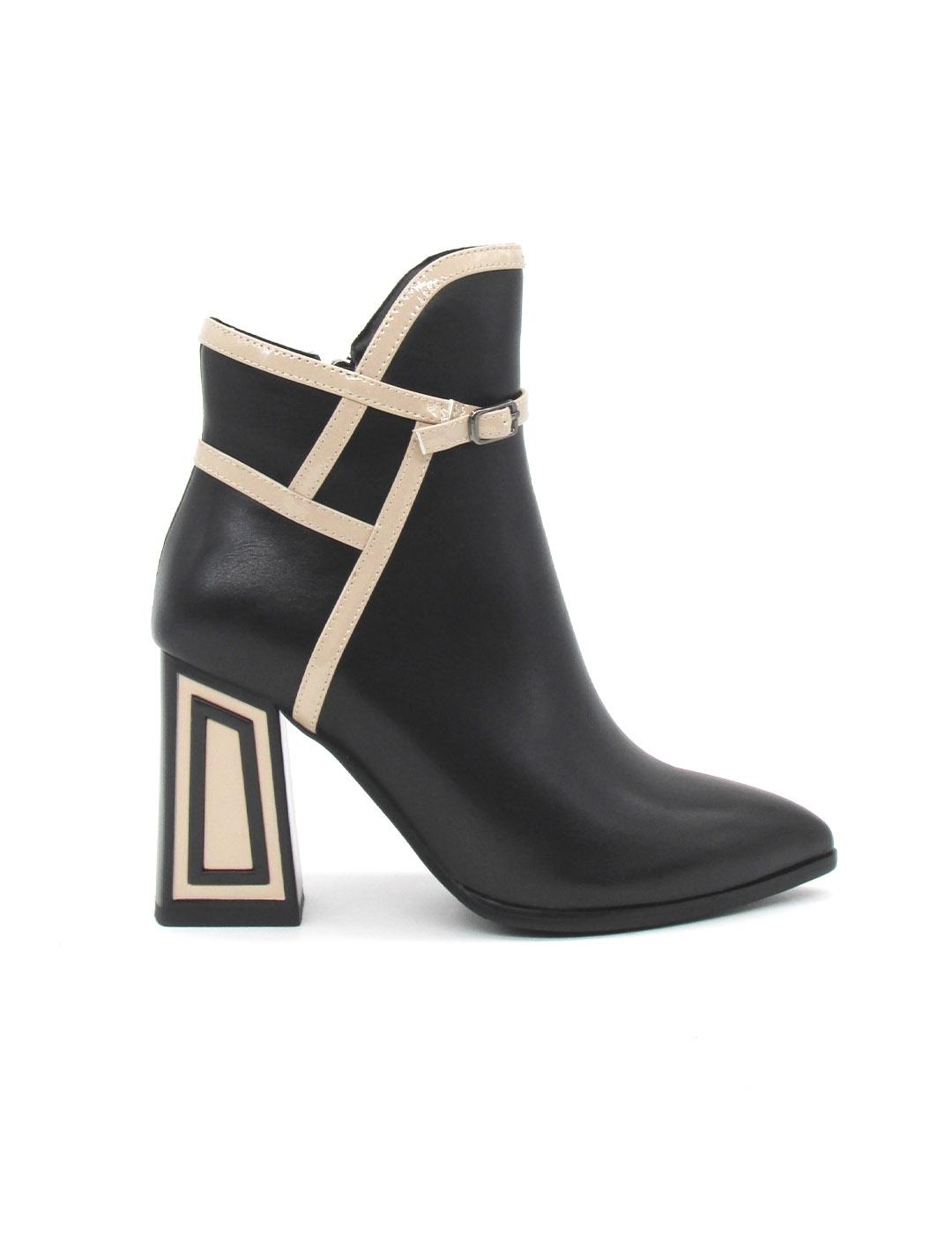 Botin Rock Away 84575B negro tacon para mujer