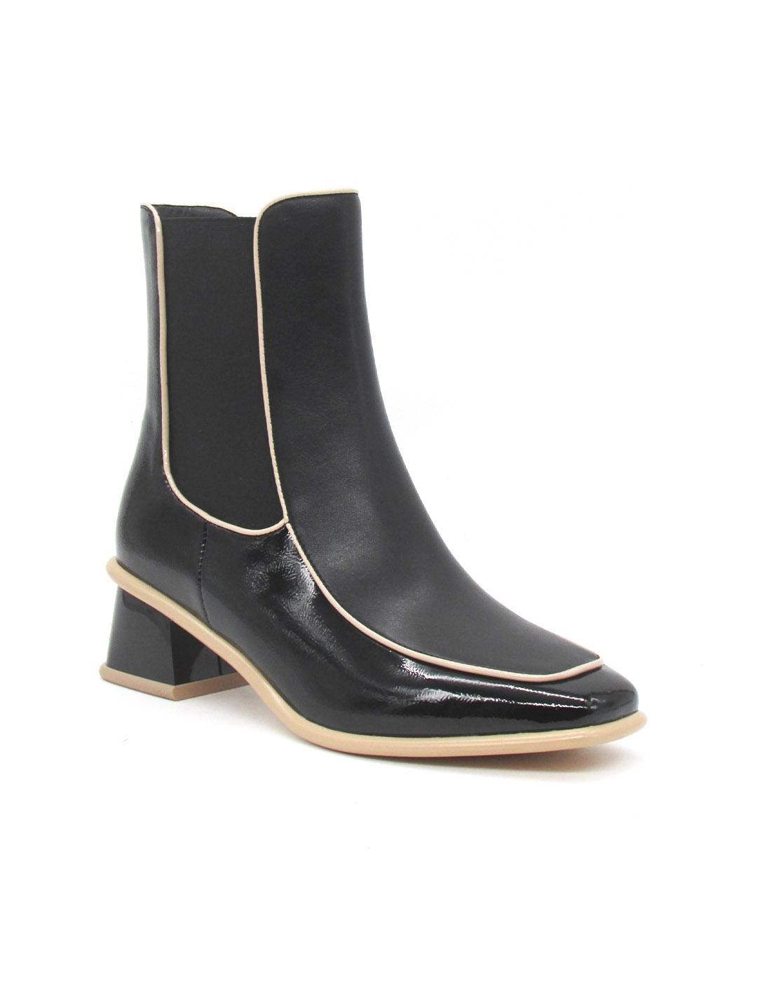 Botin Rock Away 84538A negro tacon para mujer