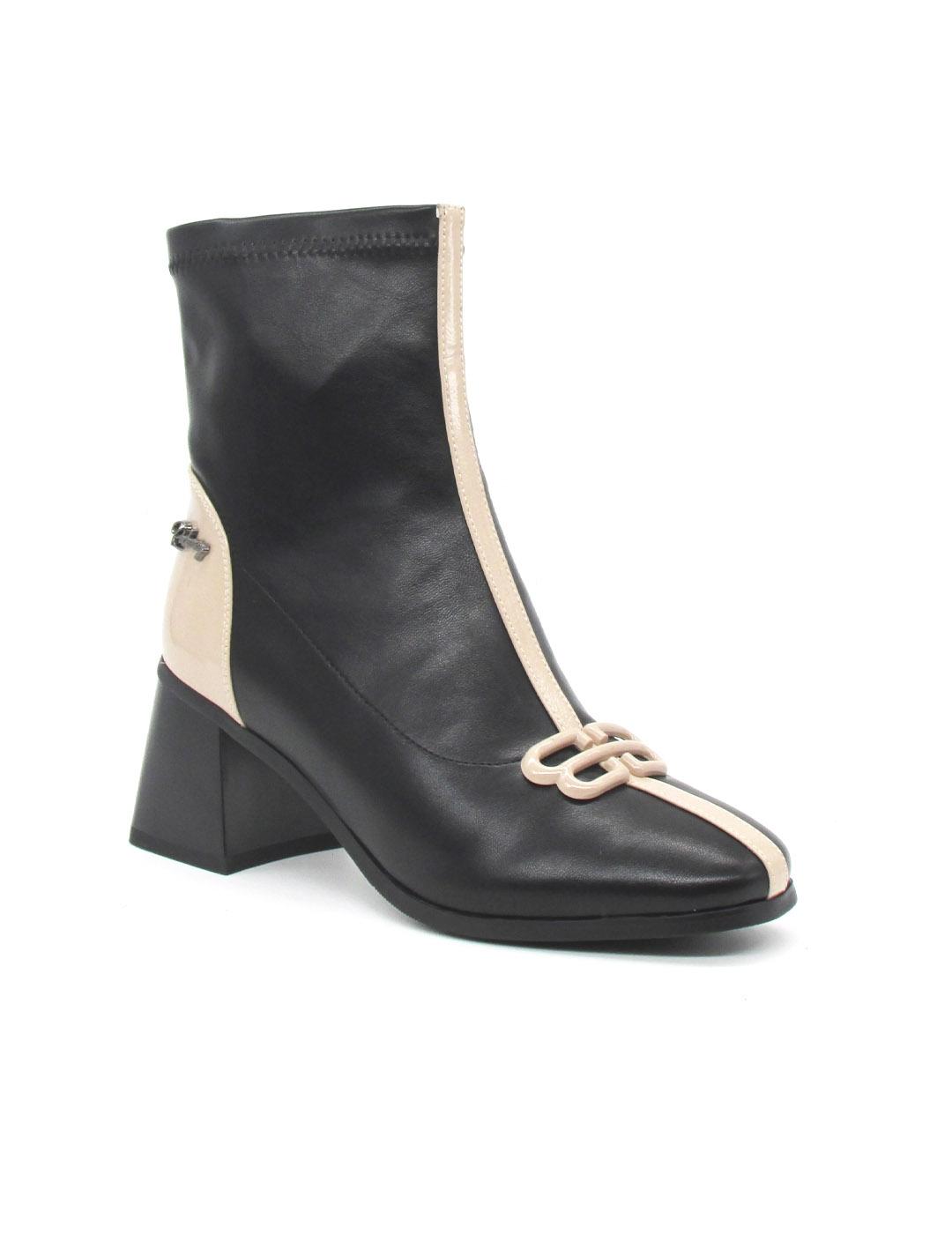 Botin Rock Away 84581A negro/beige para mujer