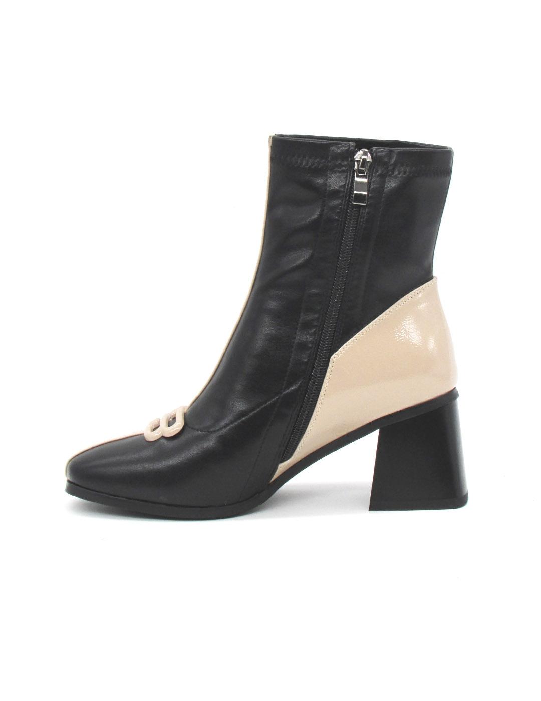 Botin Rock Away 84581A negro/beige para mujer