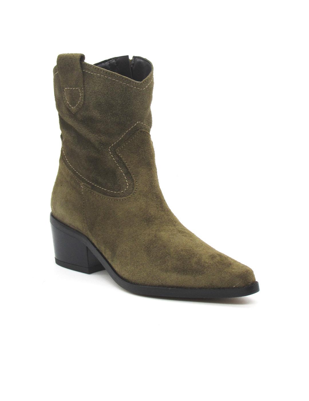 Botin campero Maria Jaen 1040N olive serraje mujer