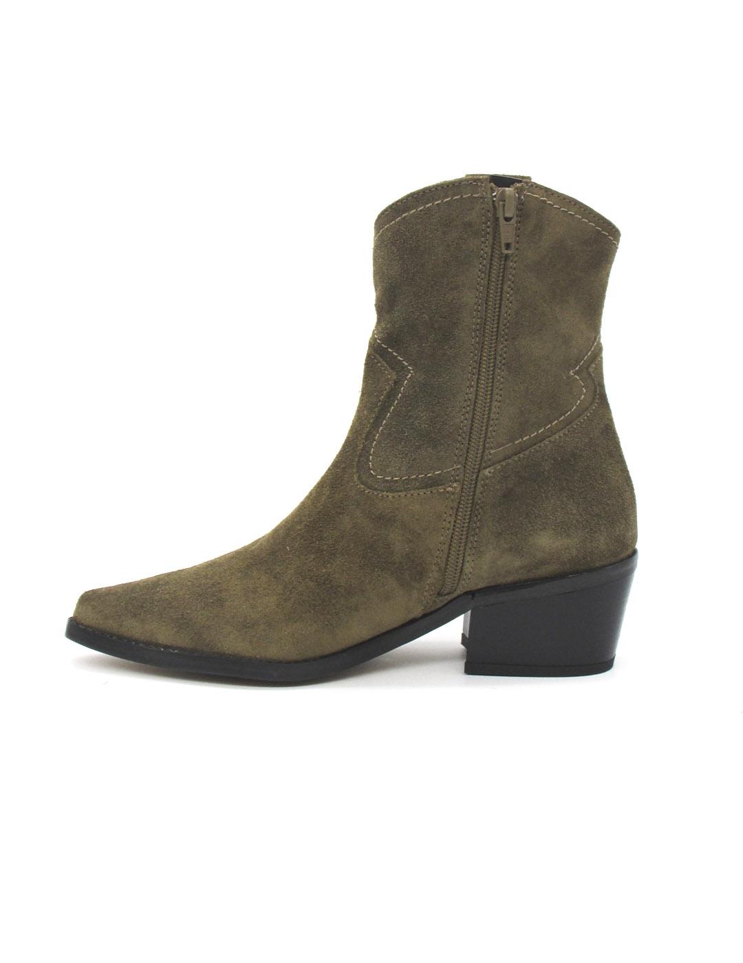 Botin campero Maria Jaen 1040N olive serraje mujer