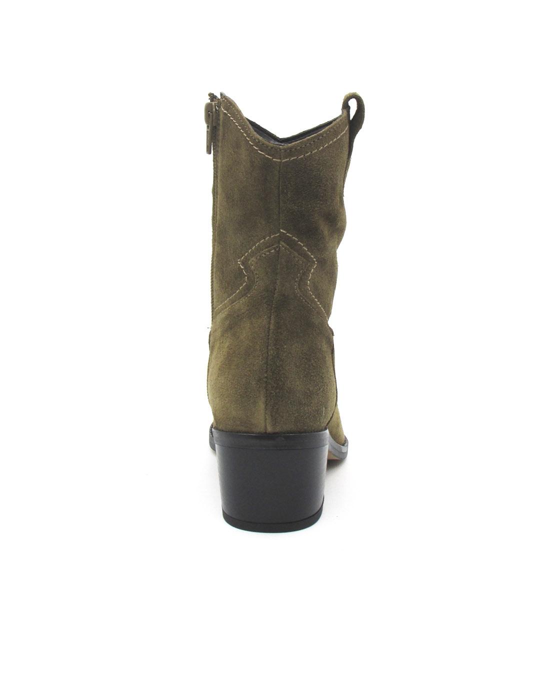 Botin campero Maria Jaen 1040N olive serraje mujer