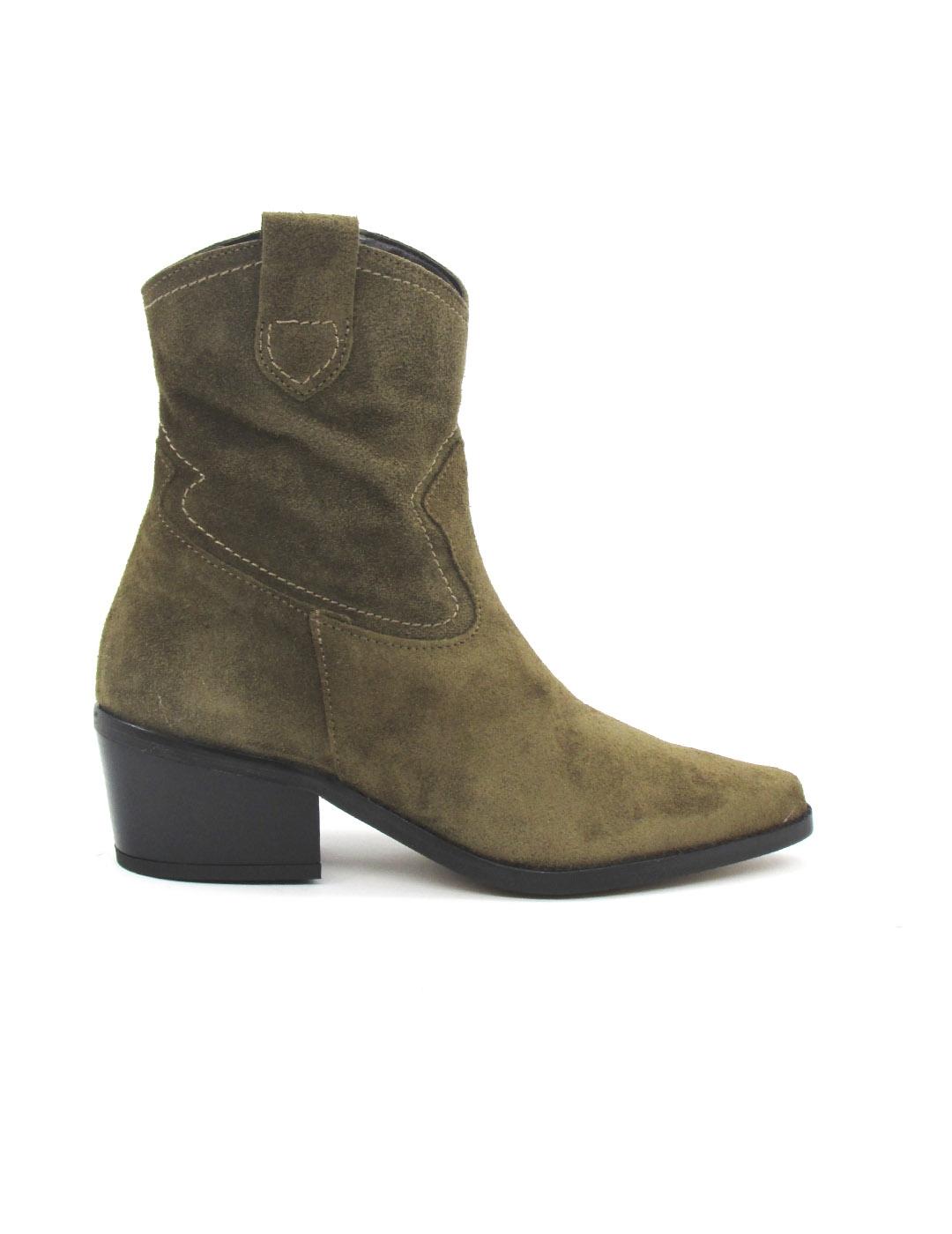 Botin campero Maria Jaen 1040N olive serraje mujer