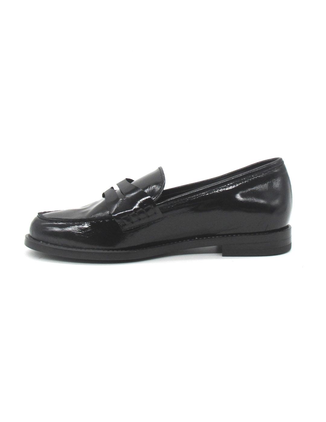 Mocasin Maria Jaen 1542N negro charol para mujer