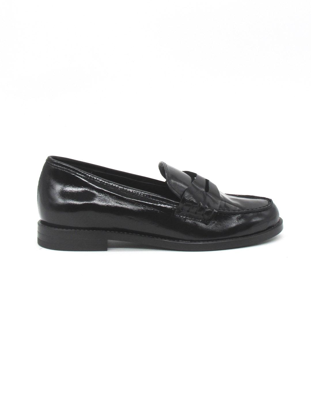 Mocasin Maria Jaen 1542N negro charol para mujer