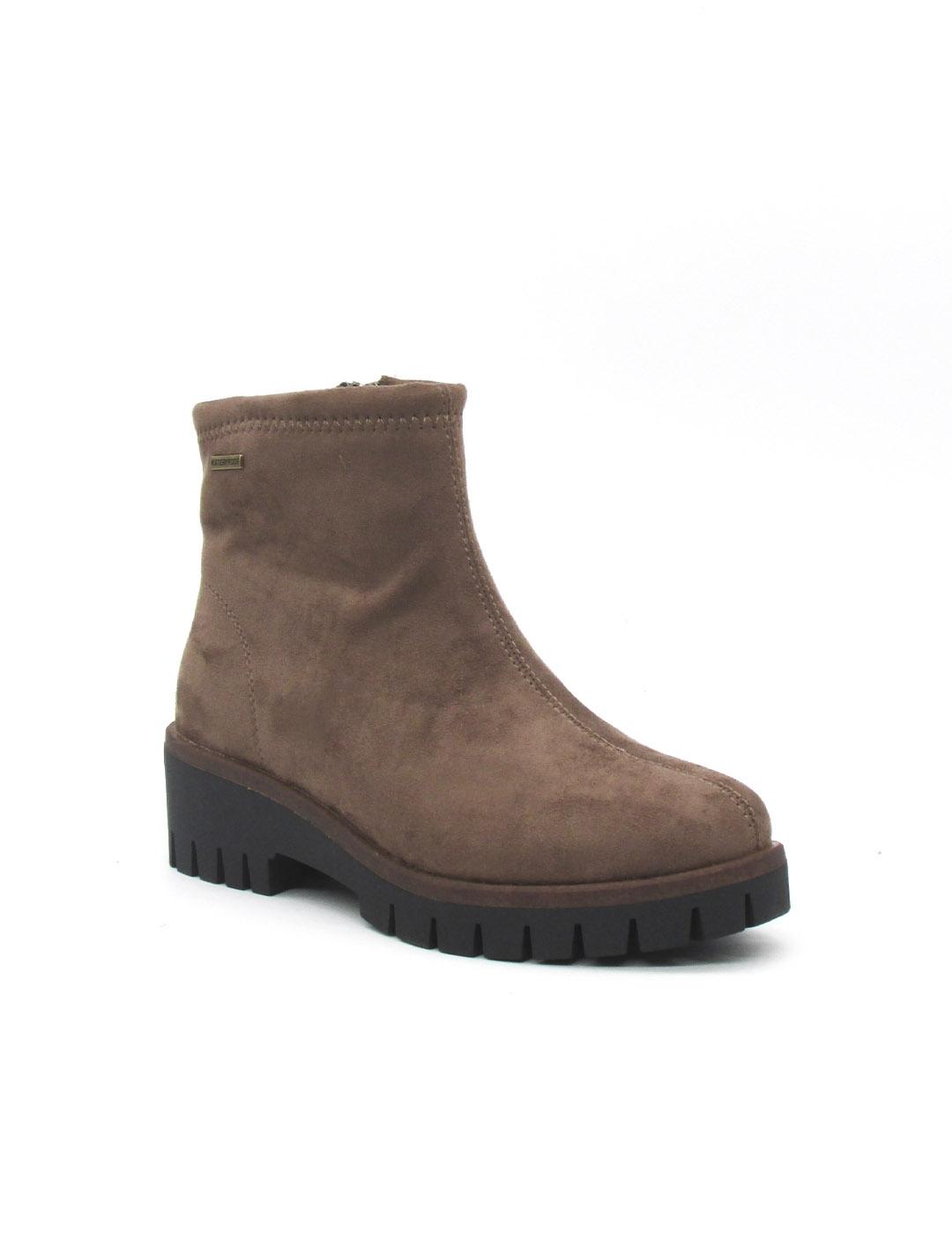 Botin Khloe 9050M taupe tacon para mujer