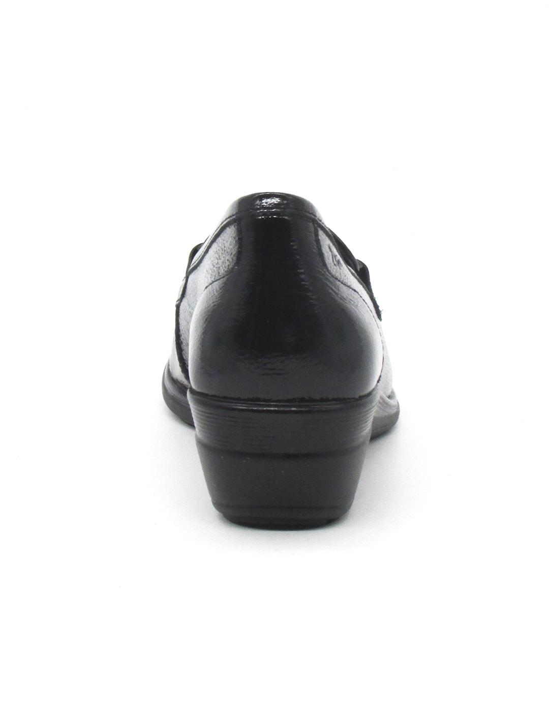 Mocasín 24HRS 26558 negro cuña para mujer