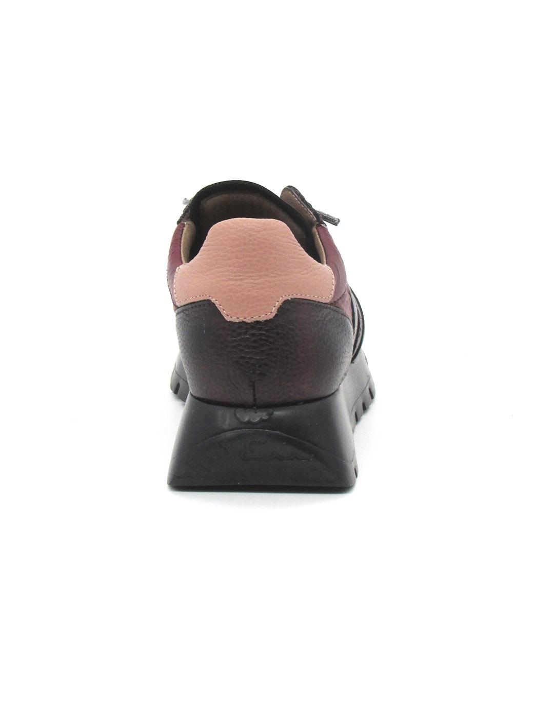 Zapato deportivo Wonders A-2491 burdeos para mujer