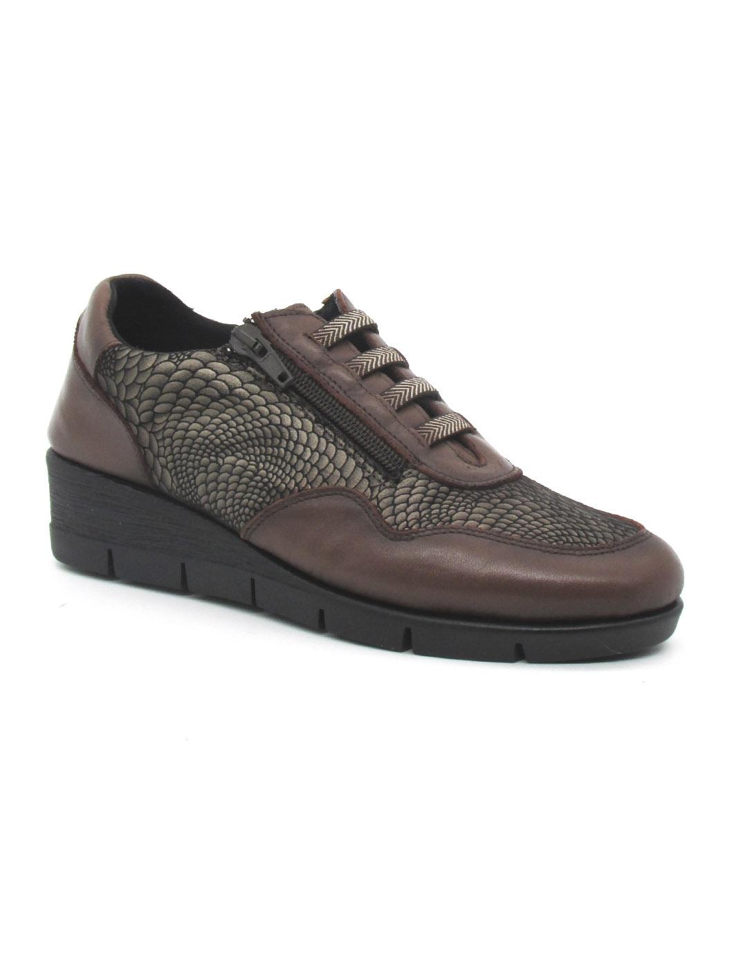 Zapato 48 Horas 521107/09 marrón cuña para mujer