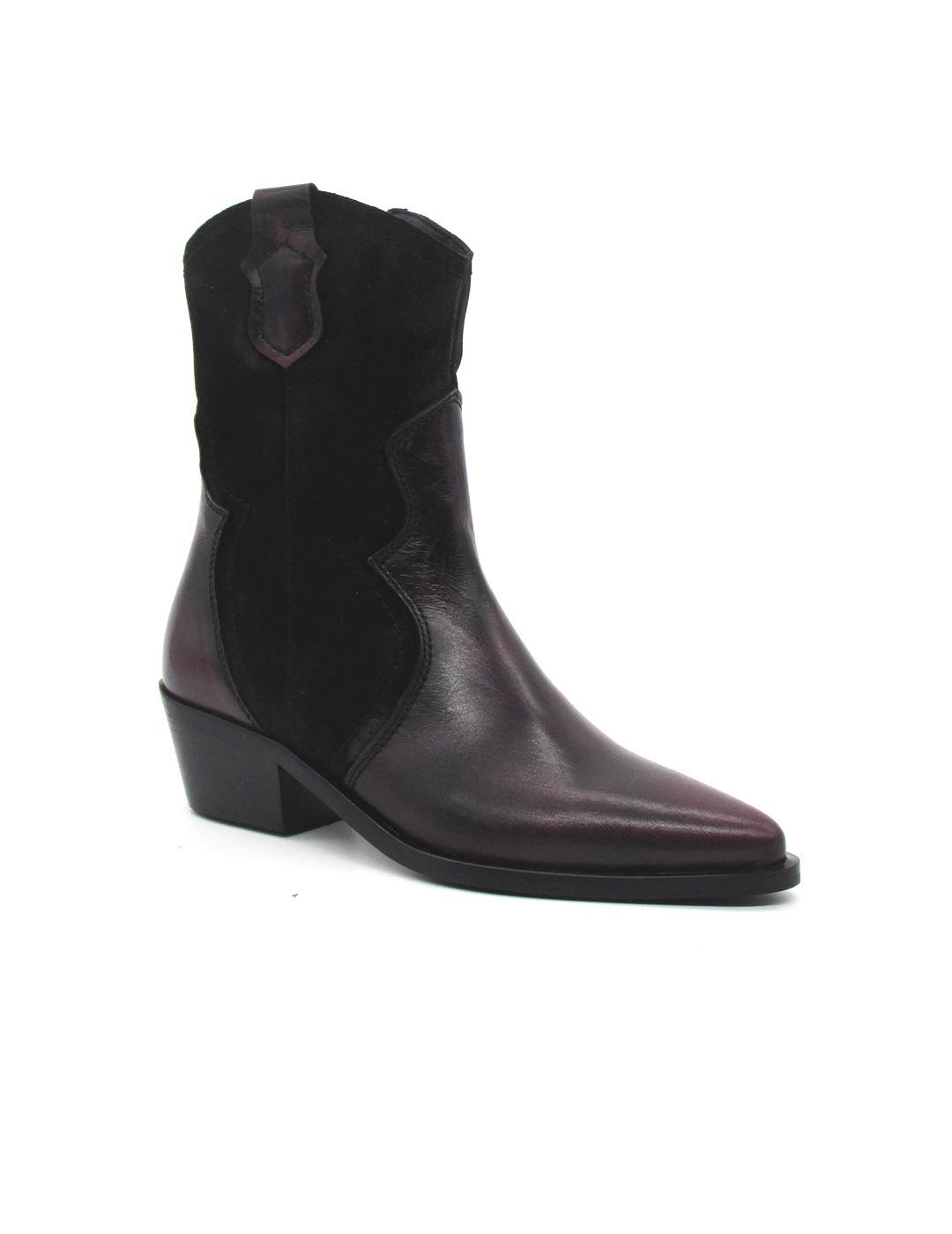 Botin Lol-Shoes  7425 KEILA Burdeos/negro serraje