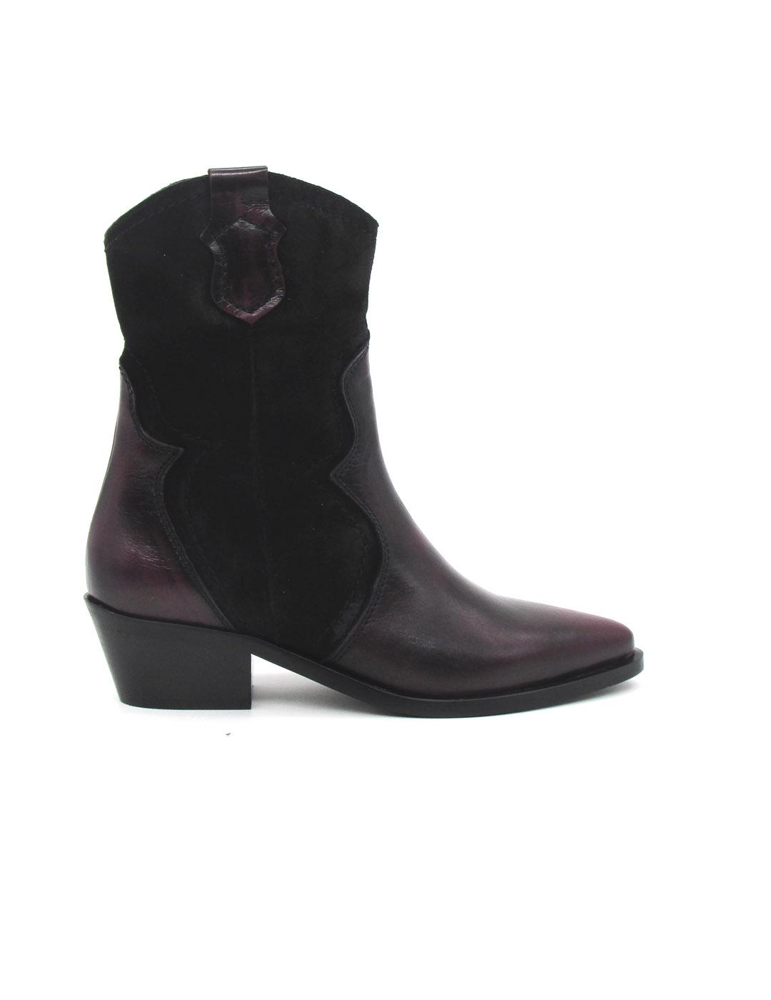 Botin Lol-Shoes  7425 KEILA Burdeos/negro serraje
