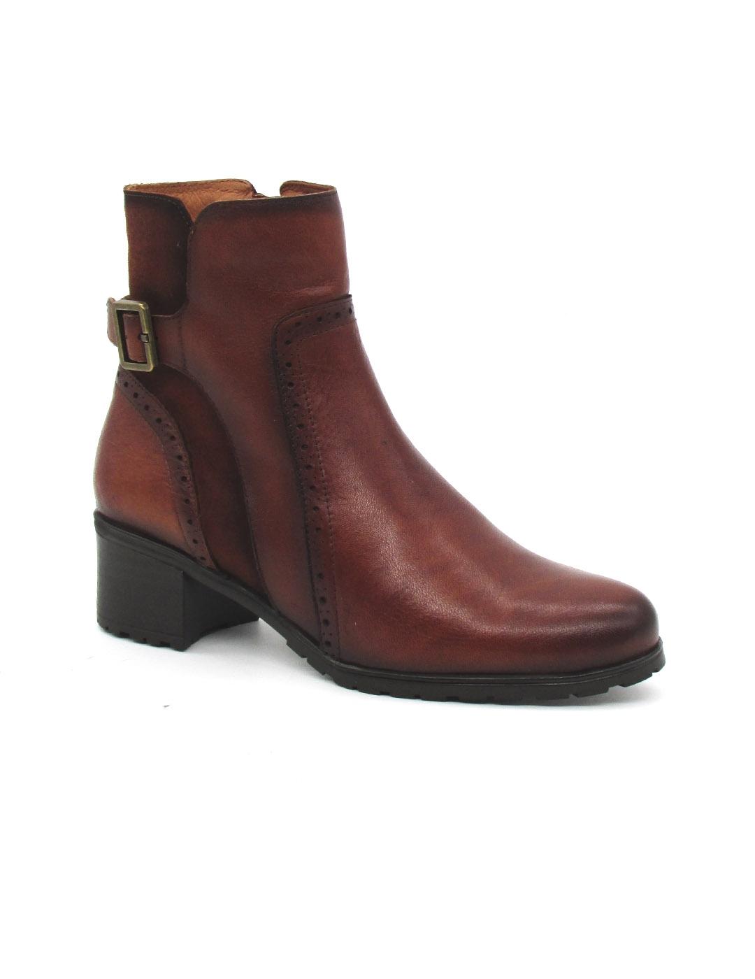 Botin Giorda 37272 color cuero con tacón para mujer