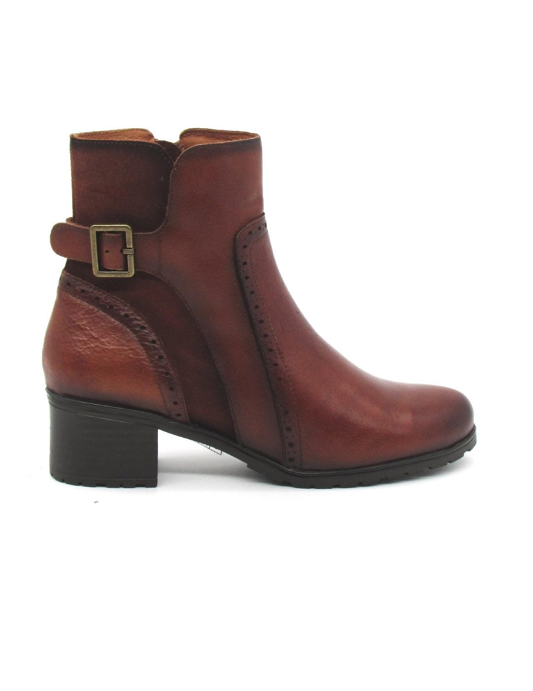 Botin Giorda 37272 color cuero con tacón para mujer